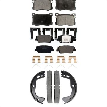 Front Rear Ceramic Brake Pads And Parking Shoes Kit For 2018 Genesis G80 3.3L KTN-100958