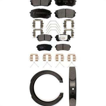 Front Rear Ceramic Brake Pads & Parking Shoe Kit For Kia Optima With Manual KTN-100960