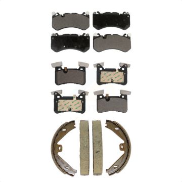 Front Rear Ceramic Brake Pads Parking Shoes Kit For 12 Mercedes-Benz C63 AMG Black Series KTN-100965