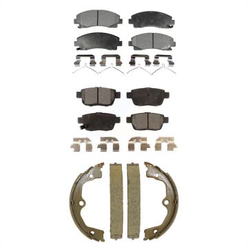 Front Rear Ceramic Brake Pads And Parking Shoes Kit For 2009-2014 Acura TL KTN-100975