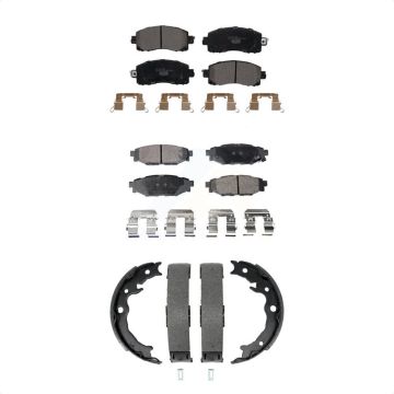 Front Rear Ceramic Brake Pads And Parking Shoes Kit For Subaru Crosstrek Impreza KTN-100982