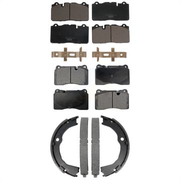 Front Rear Ceramic Brake Pads And Parking Shoes Kit For 2014-2015 Chevrolet Camaro Z 28 KTN-100983