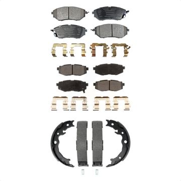 Front Rear Ceramic Brake Pads And Parking Shoes Kit For 2014-2018 Subaru Forester 2.0L KTN-100997