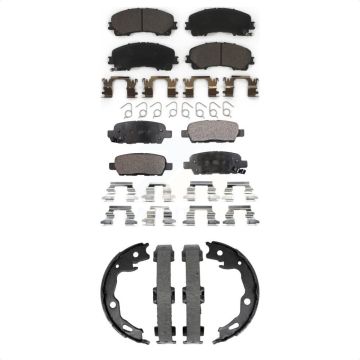 Front Rear Ceramic Brake Pads And Parking Shoes Kit For Nissan Rogue KTN-101000