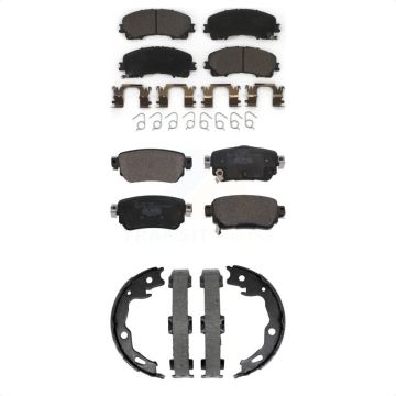 Front Rear Ceramic Brake Pads And Parking Shoes Kit For Nissan Rogue KTN-101002