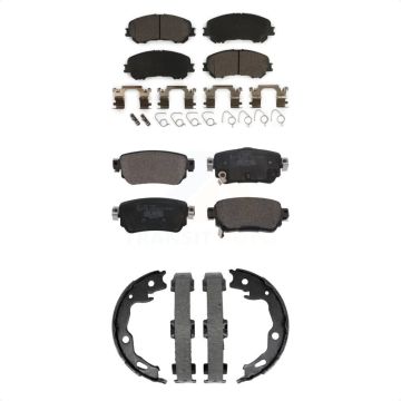 Front Rear Ceramic Brake Pads & Parking Shoe Kit For 2019-2022 Nissan Rogue Sport Qashqai KTN-101003