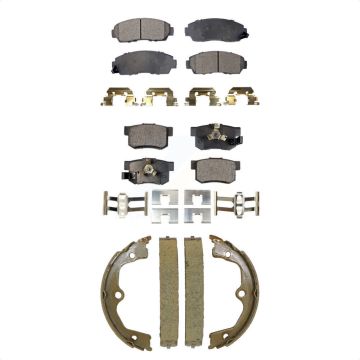 Front Rear Ceramic Brake Pads And Parking Shoes Kit For Honda Accord Crosstour KTN-101005