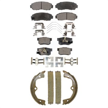 Front Rear Ceramic Brake Pads And Parking Shoes Kit For Honda Crosstour Accord KTN-101006