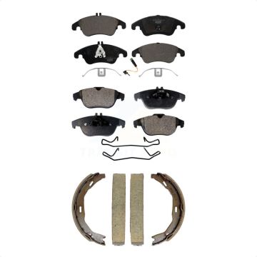 Front Rear Ceramic Brake Pads Parking Shoe Kit For Mercedes-Benz C300 E350 C350 E550 E400 KTN-101008