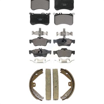 Front Rear Ceramic Brake Pads And Parking Shoes Kit For Mercedes-Benz CLS550 E550 KTN-101011