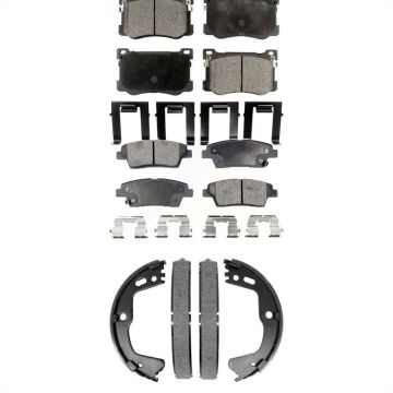 Front Rear Ceramic Brake Pads And Parking Shoes Kit For Hyundai Genesis G80 KTN-101012