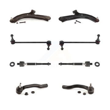 Front Suspension Control Arm Ball Joint Tie Rod End Link Kit (8Pc) For Nissan Versa Cube KTR-100549