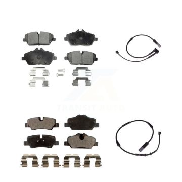 Front Rear Ceramic Disc Brake Pads And Wear Sensors Kit For Mini Cooper KTW-100231