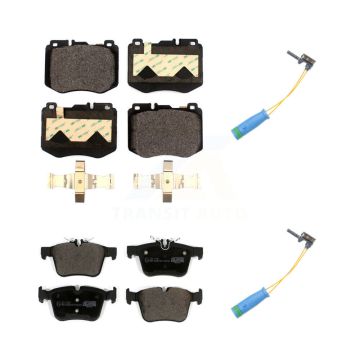 Front Rear Ceramic Disc Brake Pads And Wear Sensors Kit For Mercedes-Benz C300 C400 C350e KTW-100244