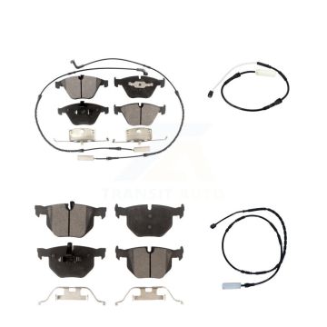 Front Rear Ceramic Disc Brake Pads And Extra Wear Sensors Kit For BMW 335i 335is 335d KTW-100286