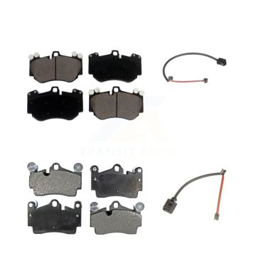 Front Rear Ceramic Disc Brake Pads And Wear Sensors Kit For Porsche Cayenne KTW-100299