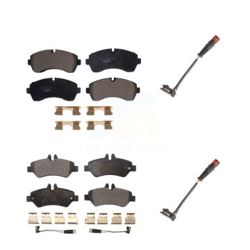 Front Rear Ceramic Disc Brake Pad Extra Wear Sensor Kit For 2009 Dodge Sprinter 3500 3.0L KTW-100310