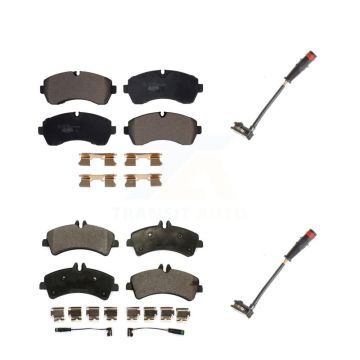 Front Rear Ceramic Disc Brake Pad Extra Wear Sensor Kit For 2009 Dodge Sprinter 3500 3.0L KTW-100311