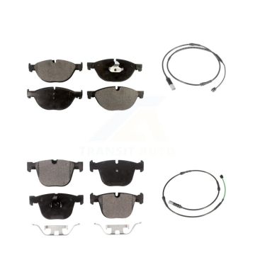 Front Rear Ceramic Disc Brake Pads And Wear Sensors Kit For BMW 535i GT xDrive 550i KTW-100325