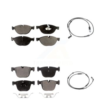 Front Rear Ceramic Disc Brake Pads And Wear Sensors Kit For 2009 BMW 750i 750Li KTW-100339