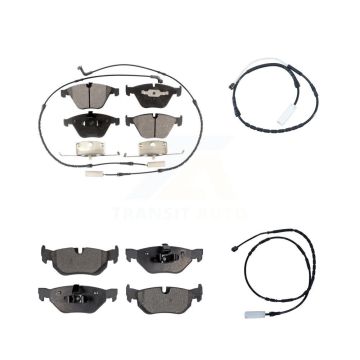 Front Rear Ceramic Disc Brake Pad And Extra Wear Sensor Kit For 2012 BMW 328i xDrive 3.0L KTW-100346
