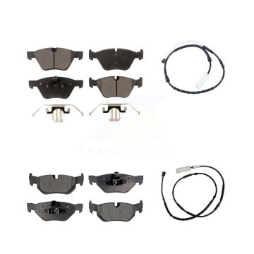 Front Rear Ceramic Disc Brake Pads And Wear Sensors Kit For 2012 BMW X1 xDrive28i KTW-100347