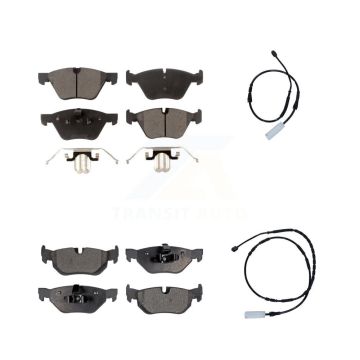 Front Rear Ceramic Disc Brake Pads And Wear Sensors Kit For 2013 BMW 128i 3.0L KTW-100352