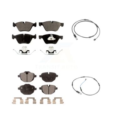 Front Rear Ceramic Disc Brake Pads And Wear Sensors Kit For BMW 528i KTW-100371