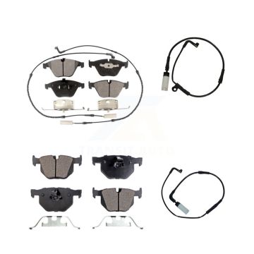 Front Rear Ceramic Brake Pad And Extra Wear Sensor Kit For BMW 530i 528i xDrive 525i 535i KTW-100376