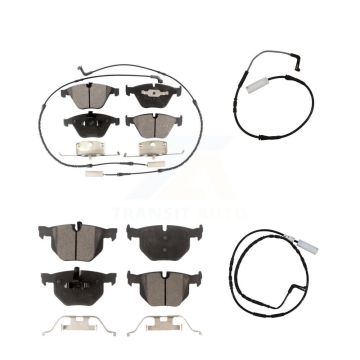 Front Rear Ceramic Disc Brake Pads And Extra Wear Sensors Kit For BMW 335i 335d 3.0L KTW-100381