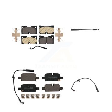 Front Rear Ceramic Brake Pad Extra Wear Sensor Kit For GMC Chevrolet Silverado 1500 Yukon KTW-100385