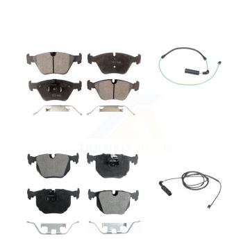 Front Rear Ceramic Disc Brake Pads And Wear Sensors Kit For BMW 330Ci 330i 330xi 3.0L KTW-100386