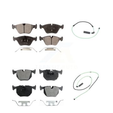 Front Rear Ceramic Disc Brake Pads And Wear Sensors Kit For 2005-2006 BMW M3 3.2L KTW-100392