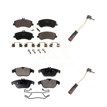 Front Rear Ceramic Disc Brake Pad & Extra Wear Sensor Kit For Mercedes-Benz GLK350 GLK250 KTW-100396