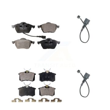 Front Rear Ceramic Disc Brake Pads And Extra Wear Sensors Kit For 2003-2006 Audi TT 1.8L KTW-100399