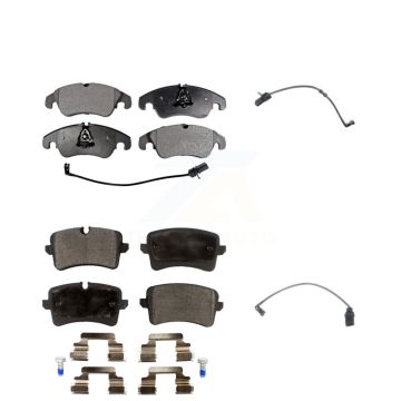 Front Rear Ceramic Disc Brake Pads And Extra Wear Sensors Kit For Audi A7 Quattro A6 KTW-100404