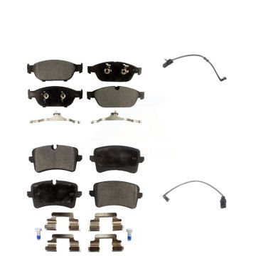 Front Rear Ceramic Disc Brake Pads And Wear Sensors Kit For Audi A6 Quattro A7 KTW-100405