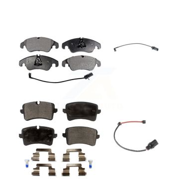 Front Rear Ceramic Disc Brake Pads And Extra Wear Sensors Kit For 2012 Audi A6 KTW-100406