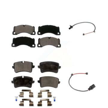 Front Rear Ceramic Disc Brake Pads & Wear Sensor Kit For Porsche Macan with Rotor KTW-100409