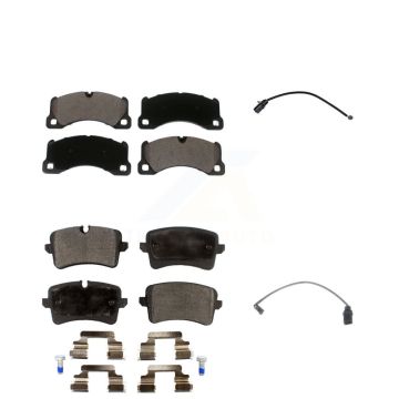Front Rear Ceramic Disc Brake Pads And Wear Sensors Kit For 2017 Porsche Macan 2.0L KTW-100416