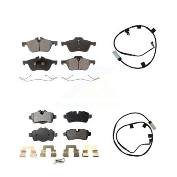 Front Rear Ceramic Disc Brake Pads And Wear Sensors Kit For Mini Cooper KTW-100432