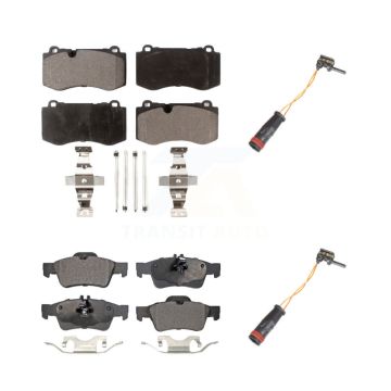 Front Rear Ceramic Brake Pad & Wear Sensor Kit For Mercedes-Benz SL550 With Sport Package KTW-100442