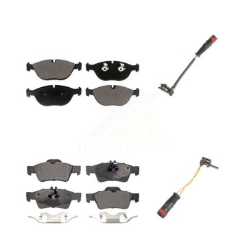 Front Rear Ceramic Disc Brake Pads And Wear Sensors Kit For Mercedes-Benz S500 S430 KTW-100446