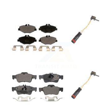 Front Rear Ceramic Disc Brake Pads And Wear Sensors Kit For Mercedes-Benz E350 RWD KTW-100448