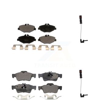 Front Rear Ceramic Brake Pads Wear Sensor Kit For 2003 Mercedes-Benz E320 Sedan with 3.2L KTW-100452