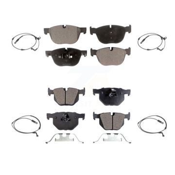 Front Rear Ceramic Disc Brake Pads And Wear Sensors Kit For BMW X5 X6 KTW-100473