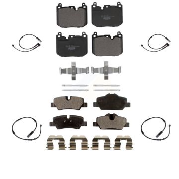 Front Rear Ceramic Disc Brake Pads And Wear Sensors Kit For Mini Cooper KTW-100481