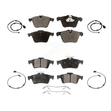 Front Rear Ceramic Brake Pad Wear Sensor Kit For Jaguar XJ Base L Portfolio with AWD 3.0L KTW-100496