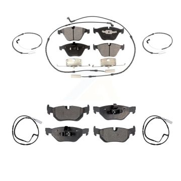 Front Rear Ceramic Brake Pad And Extra Wear Sensor Kit For 2009-2010 BMW 328i xDrive 3.0L KTW-100503