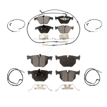 Front Rear Ceramic Brake Pad And Extra Wear Sensor Kit For 2009-2010 BMW 335i xDrive 3.0L KTW-100504
